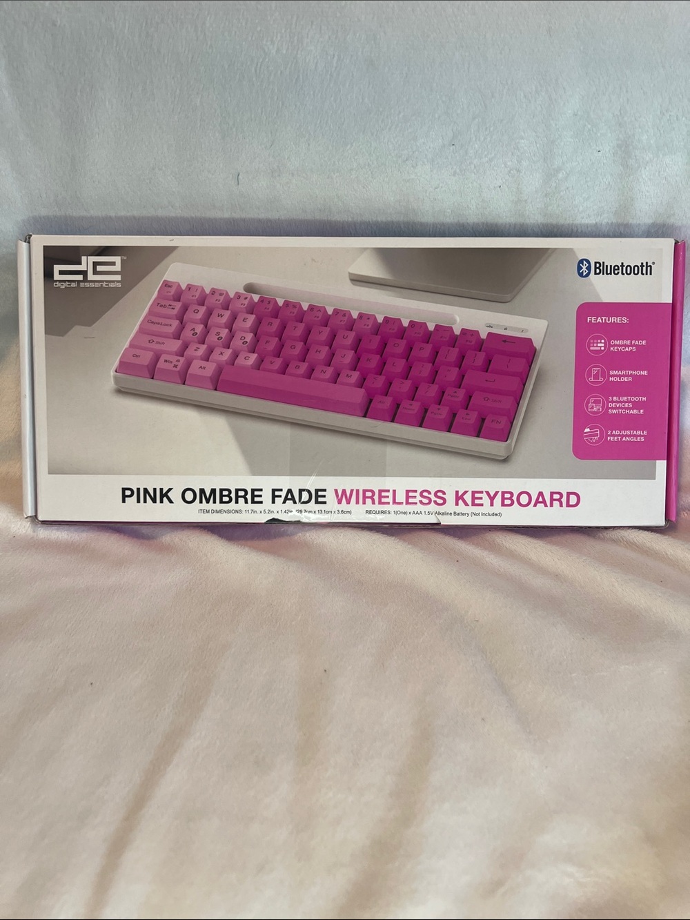 Pink Ombre Fade Wireless Keyboard